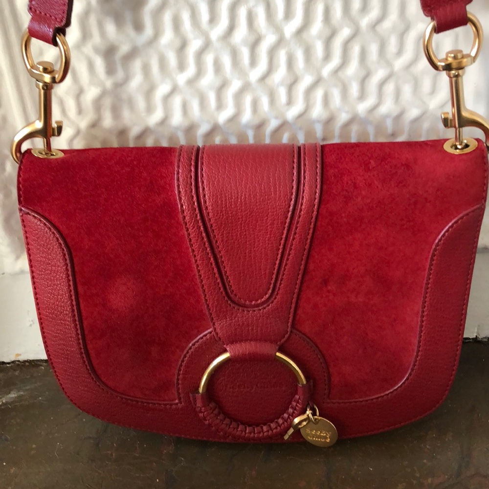 See By Chloe red leather cross body bag